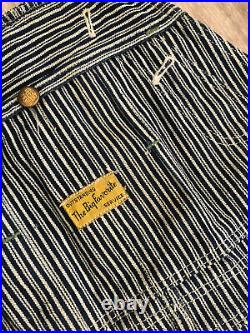 1920s 1930s Vintage Hickory Striped Big Favroite Overalls Small