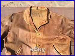 1920s 30s Vintage Leather Jacket Cossack Calf Pony Horsehide Roos Brothers RARE