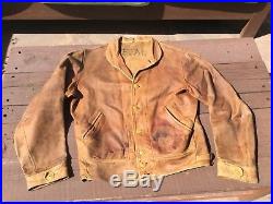 1920s 30s Vintage Leather Jacket Cossack Calf Pony Horsehide Roos Brothers RARE