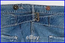 1920s Vintage Denim Buckle Back Jeans by Hercules with Suspender Buttons