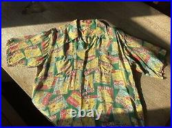1930s 40s Vintage Rayon Silk Hawaiian Travel 48 States Shirt RARE
