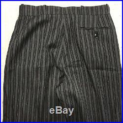 1930s French Very Soft Wool Balck Striped Mens Workwear Pants Slacks Trousers