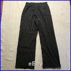 1930s French Very Soft Wool Balck Striped Mens Workwear Pants Slacks Trousers