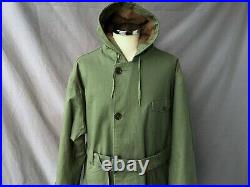 1930s Parka 1940's Vtg Abercrombie & Fitch Coat WW2 Foul Weather Jacket XL