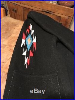 1930s Vintage Chimayo Long Coat Jacket Mens XL Rare Size Yei On Back
