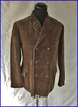 1940’s Corduroy Jacket Vtg Double Breasted Cord Jacket Vtg French Chore Jacket L