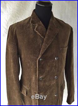 1940's Corduroy Jacket Vtg Double Breasted Cord Jacket Vtg French Chore Jacket L
