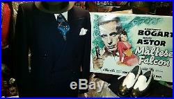 1940's Fred Astaire Double Breasted Vtg Med Blue, Flannel Weight Suit Mint