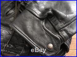 1940s 50s Vintage Horsehide Leather Police Motorcycle Jacket 42 44