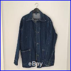 1940s Denim Indigo Chore Jacket Large Size