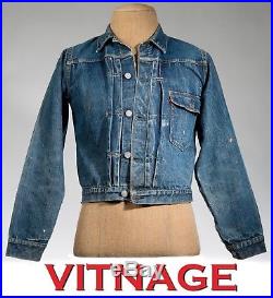 1940s Vintage Levis First Pattern Big E Jacket 506XX Pin Stitch Rare Denim 40