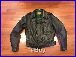 1940s Vintage Sears Hercules Horsehide Leather Motorcycle Jacket Talon Zips
