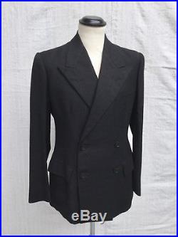 1940s Vtg Suit Double Breasted 1950s Suit Vtg Charcoal Bespoke Tailored Suit