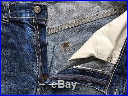 1950's VTG Levis 501 ZXX Big E Selvage GRIPPER ZIPPER Denim Jeans RARE