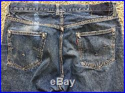 1950's VTG Levis 501 ZXX Big E Selvage GRIPPER ZIPPER Denim Jeans RARE