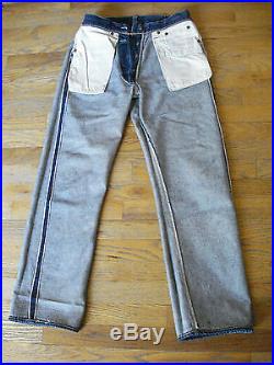 1950's Vintage Levi's 501 XX Big E Redline Selvage Hidden Rivet Indigo Jeans