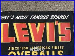 1950s Vintage Levis Denim Banner! 69x28. Awesome Shape