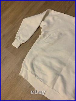 1960s White Crewneck Ribbed Sweatshirt