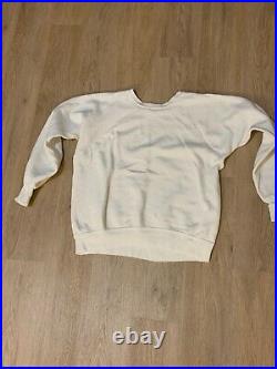 1960s White Crewneck Ribbed Sweatshirt