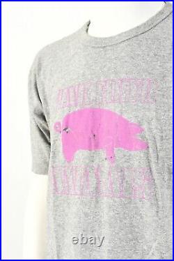 1970s Vintage Pink Floyd Animals T Shirt Pink Pig Heather Gray L XL 1977