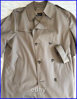 1976-1994 Hart Schaffner Marx Light Brown Double Breasted Trench Coat Size 44 R