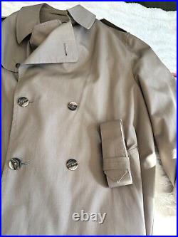 1976-1994 Hart Schaffner Marx Light Brown Double Breasted Trench Coat Size 44 R