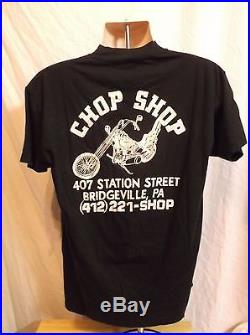 1987 Harley Davidson 3D Emblem Rebel Country CHOP SHOP T-Shirt flag Bridgeville