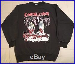 1991 Cannibal Corpse Butchered At Birth Tour Sweatshirt L Vtg t shirt obituary