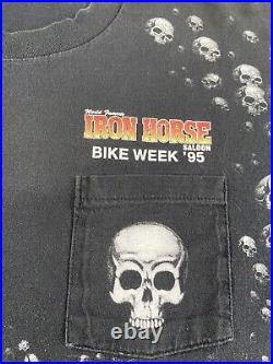 1995 Vintage Iron Horse Saloon Bike Week Skulls & Eagle Tee