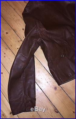 30´s 1930 US 48 Pre WWII old Halfbelt Cossack leather jacket flight KNOPF! A2
