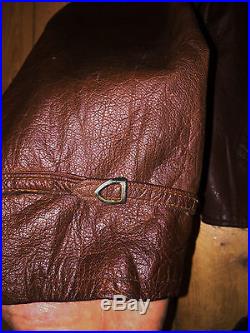 30´s 1930 US 48 Pre WWII old Halfbelt Cossack leather jacket flight KNOPF! A2