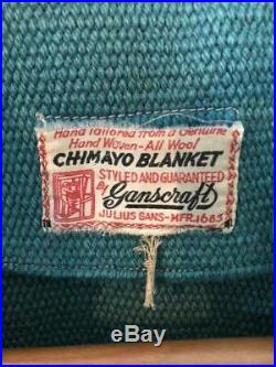 30s 40s 50s Rare Vintage Ganscraft CHIMAYO BLANKET Men's size L Rare old clothes