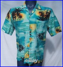 40s Mens L Hawaiian Camp Shirt Pre-WW2 Vintage OK Clothing Okinawa Aloha