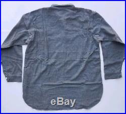$485 Levis LVC Vintage Clothing Sunset Chambray 1920s Shirt Indigo Men's Sz XL
