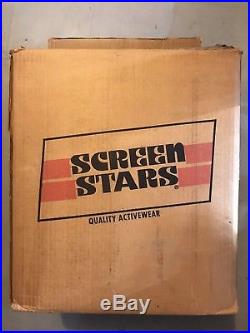 50 x Vintage Screen Stars Deadstock Blank Ringer Shirts lot Green Red blue SMALL