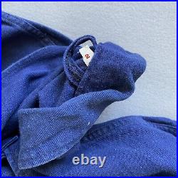 50s vintage blue indigo selvedge cotton workwear chore coat work jacket french
