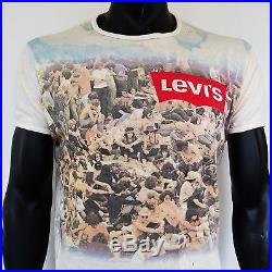 60s 70s VTG Levis Woodstock Festival T Shirt TRASHED Paper Thin Concert Tee XL