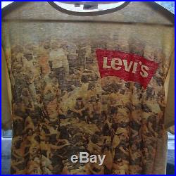 60s 70s VTG Levis Woodstock Festival T Shirt TRASHED Paper Thin Concert Tee XL