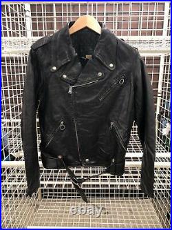 60s Vintage Brooks Leather Motorcycle Jacket Made In Detroit