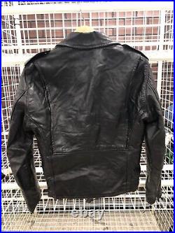60s Vintage Brooks Leather Motorcycle Jacket Made In Detroit