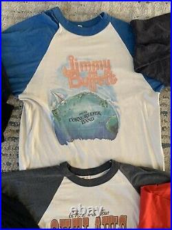 8 Vintage T Shirt Concert Tour 80s 1980s Medium Baseball Sleeve Rare Lot