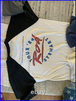 8 Vintage T Shirt Concert Tour 80s 1980s Medium Baseball Sleeve Rare Lot