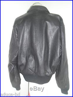 90's BLOUSON CUIR NOIR A-2 AMECO FLIGHT LEATHER JACKET AAF MADE IN USA SIZE XL