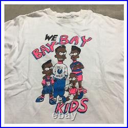 90s VTG BOOTLEG BART We Bay Bay Kids SIMPSONS Family L HIP HOP Rap T Shirt Black