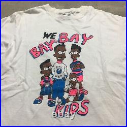 90s VTG BOOTLEG BART We Bay Bay Kids SIMPSONS Family L HIP HOP Rap T Shirt Black