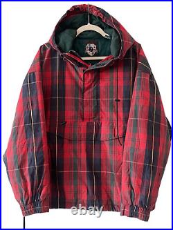 90s VTG GAP Tartan Plaid Hooded Pullover Coat Jacket