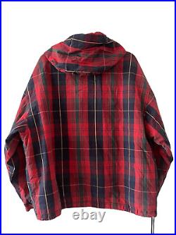 90s VTG GAP Tartan Plaid Hooded Pullover Coat Jacket