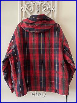 90s VTG GAP Tartan Plaid Hooded Pullover Coat Jacket