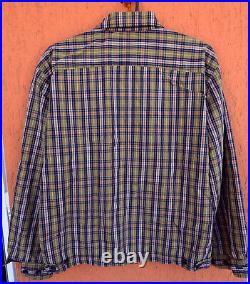 90s Vintage Stussy Harrington Jacket Terrycloth Lined Check Tartan Made USA (M)