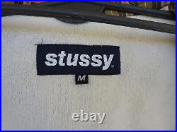 90s Vintage Stussy Harrington Jacket Terrycloth Lined Check Tartan Made USA (M)